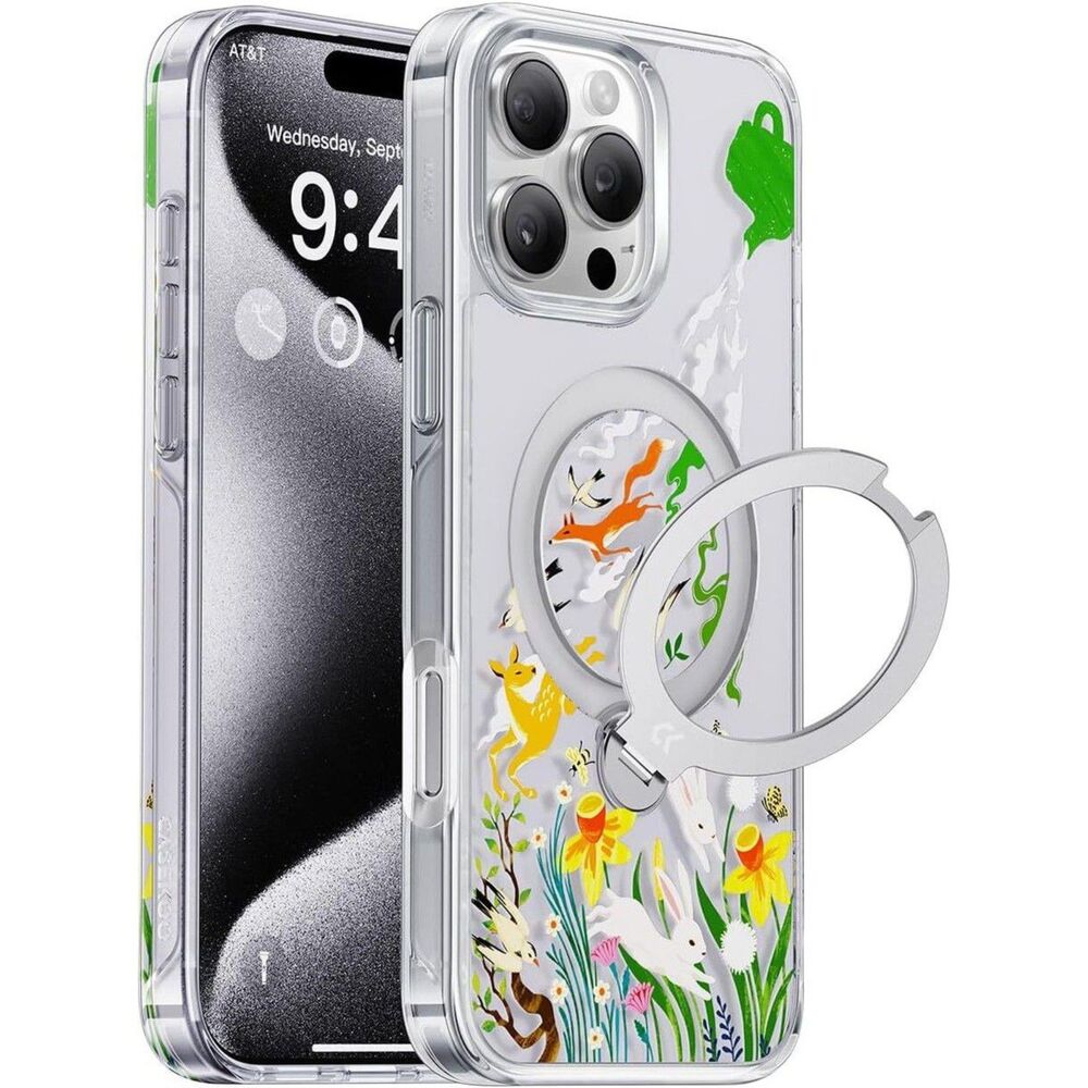 iPhone 16 Pro Case Magnetic Stand MagSafe Shockproof Spring Design
